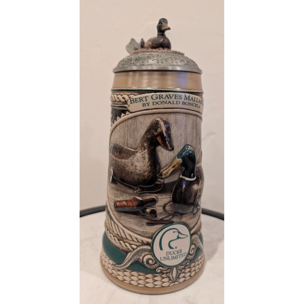 Ducks Unlimited Bert Graves Mallards Stein Classic Decoy Series First Edition